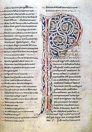 Sog. Babenberger Riesenbibel, Initiale P, Cod. 1, fol. 23r, Stiftsbibliothek Klosterneuburg